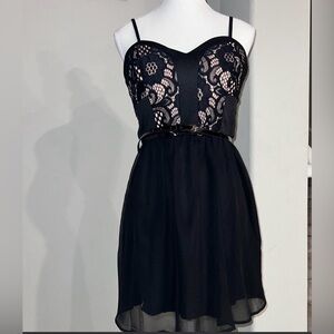 As U Wish Black dress with belt